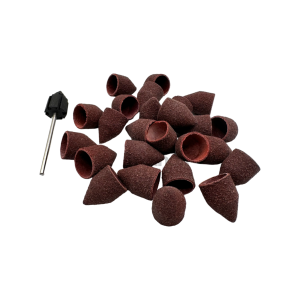 Starterset Premium Schleifkappen Spitz 13mm | #120 Körnung + Mandrel